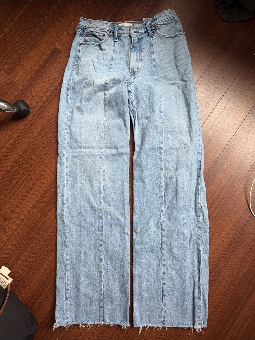 Abercrombie & Fitch Light Blue Wide-Leg Jeans